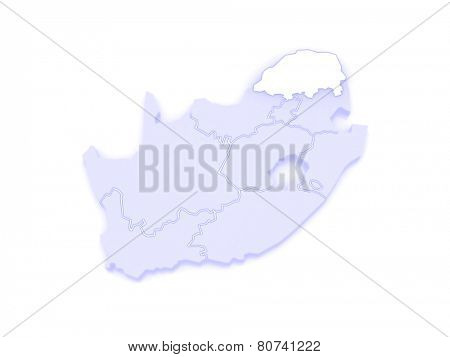 Map of Limpopo (Polokwane). South Africa. 3d