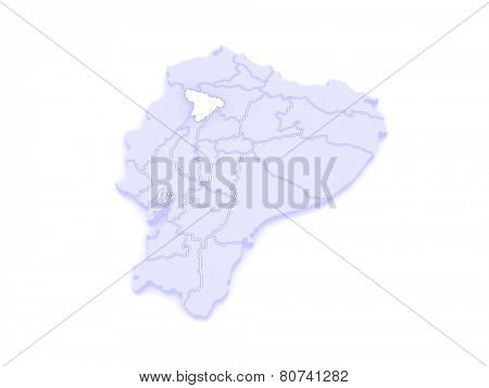 Map of Santo Domingo de los Tsachilas. Ecuador. 3d
