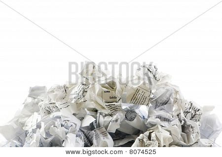 Recyklace koncept se spoustou odpadních papíru