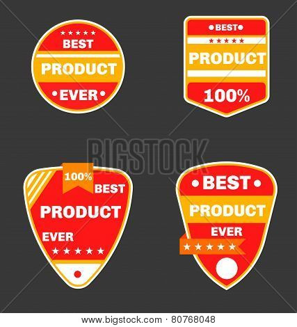 Red Product Badges, 4 Pieces