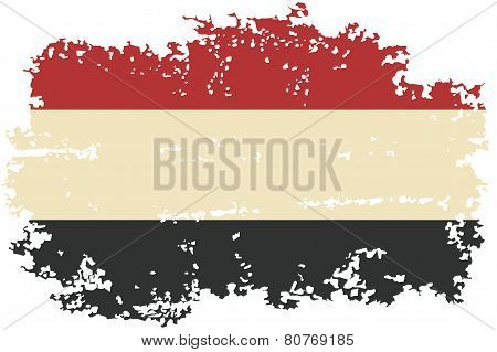 Yemeni grunge flag. Vector illustration.
