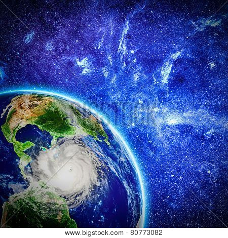 View On Storm In Caribbean Sea From Space