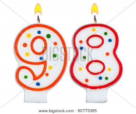 Birthday Candles Number Ninety Eight