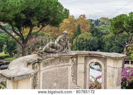 Statue In Garden Of Villa Celimontana, Rome