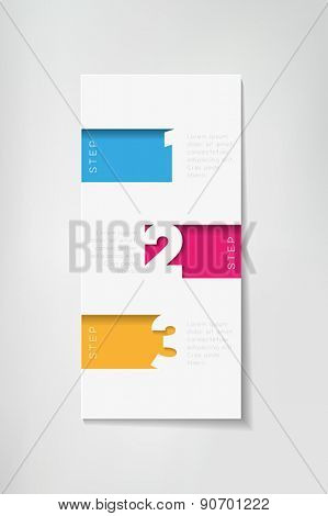Three steps info graphics. can illustrate a strategy or a workflow.