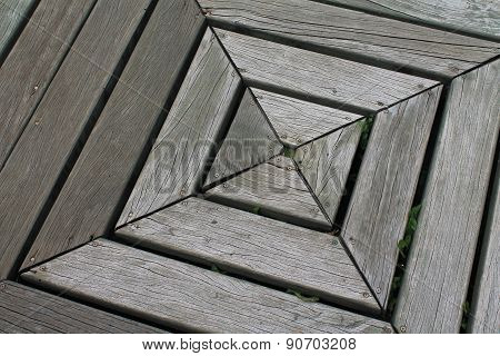Weathered Wood Square Canted To One Side