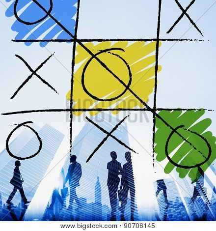 Leisure Game Tic Tac Toe Competition Challenge Winner Concept