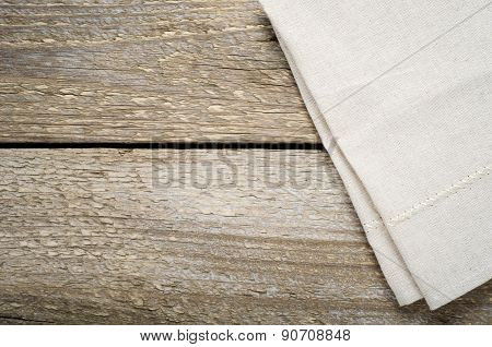 natural beige cotton cloth on wooden table