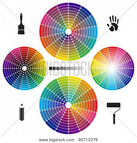 Set of Color Wheels with separate flat colors