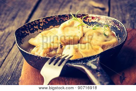 Vintage Photo Of Fried Dumplings