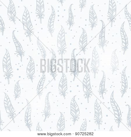 Seamless feather pattern. Vector illustration