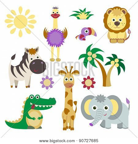 Cute Vector Set of Animals