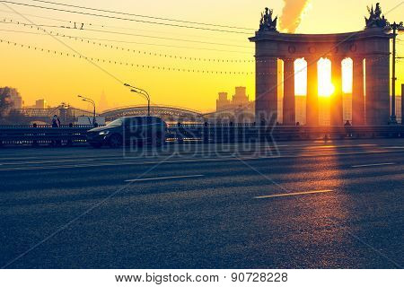 Sunset on the bridge.
