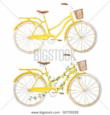 Watercolor bike bicycle