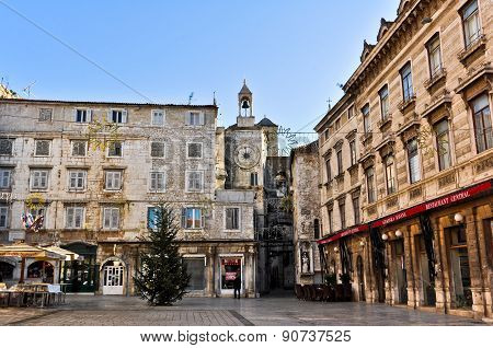 Empty Square of the Old Town of Split