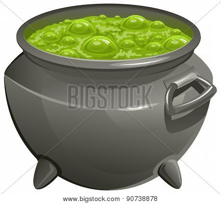 Pot with green magic potion