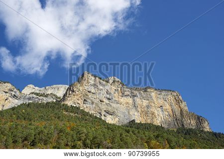 Libro Abierto Wall in the Pyrenees, Ordesa Valley National Park, Aragon, Huesca, Spain.