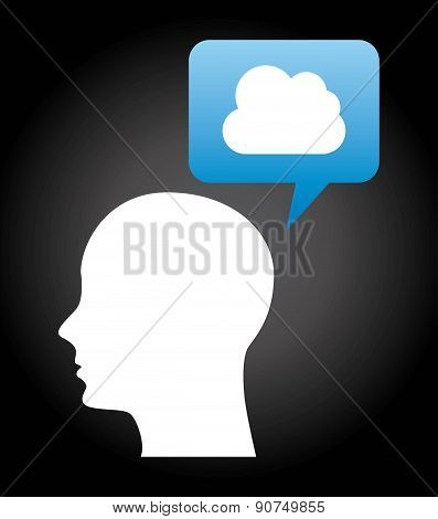 Cloud computing design over black background vector illustratrio