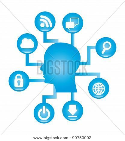 Cloud computing design over white background vector illustratrio