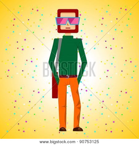 man standing with hands in pockets