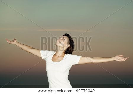 young woman enjoying