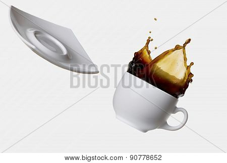 coffee splash isolated on white background