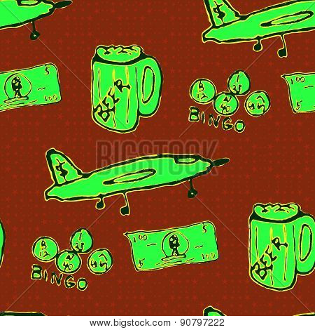 Seamless Pattern Of Luxury Lifestyle Elements