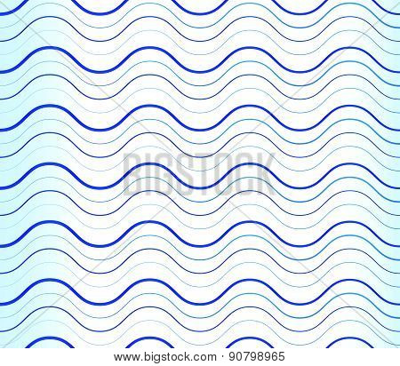 Abstract Background, Pattern With Wavy, Waving Blue Lines. Can Be Repeatable.