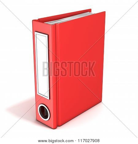Red office folder standing. 3D