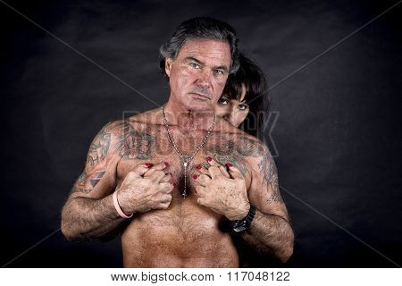 Woman Embracing Man