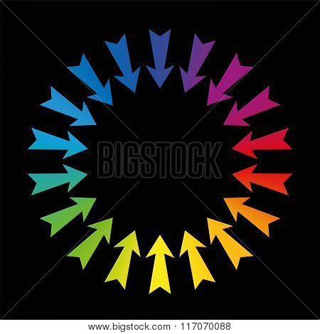 Arrows Showing To Black Center