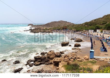 View to the Anthony Quinn Bay in Rhodes Greece