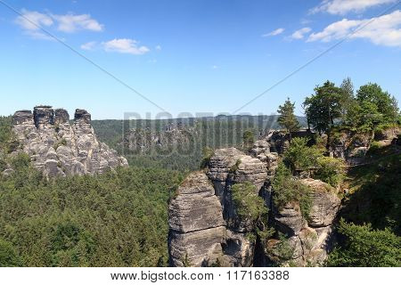 Neurathen Castle At Rocks Bastei In Rathen, Saxon Switzerland