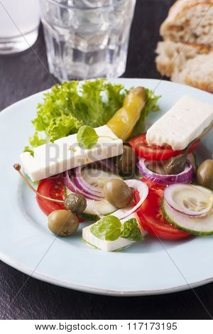 Fresh Greek Salad With Olives