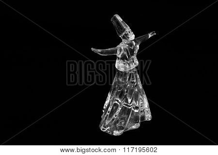 Whirling Dervish Isolated On Black Background