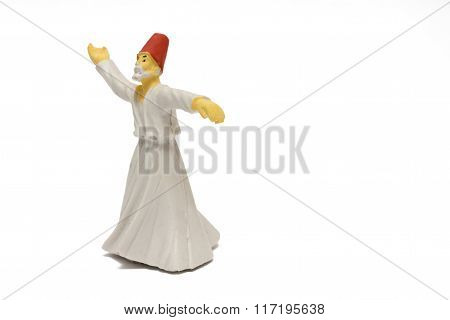 Whirling Dervish Isolated On White Background