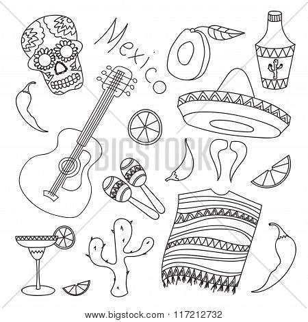 Doodle vektor mexico