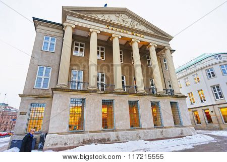 Danske Bank In Winter Copenhagen