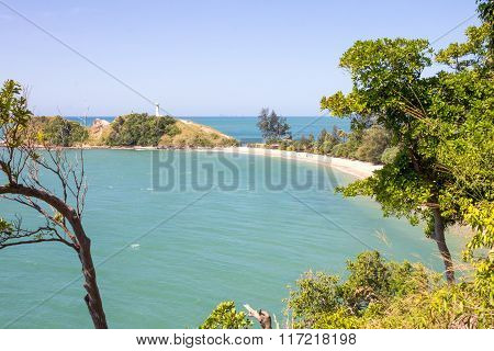 View Over Beach And Ligthouse