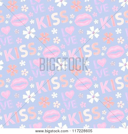 Kiss pattern seamless