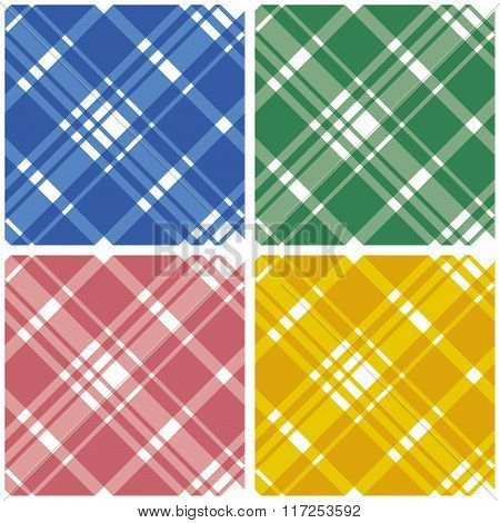 Abstract Tartan Chekered Seamless Pattern Set