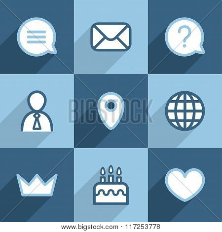 Set of flat line icons.