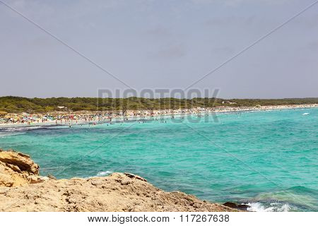 Es Trenc beach in Mallorca island, Spain