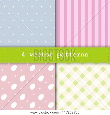 Set of spring, easter patterns