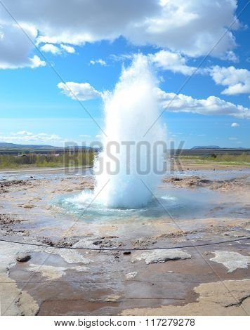 Geyser In Geysir, Iceland