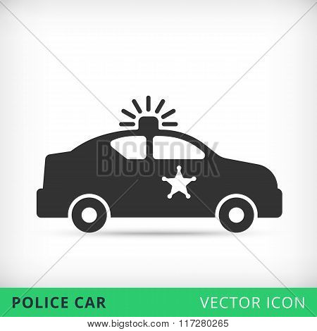 police car flat vector icon