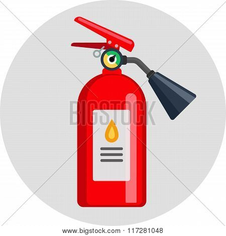 extinguisher flat color icon illustration