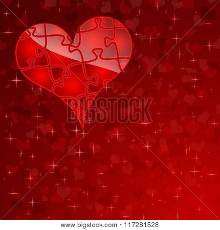 background on Valentine's Day with one heart