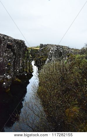 Geological Fissure At Thingvellir