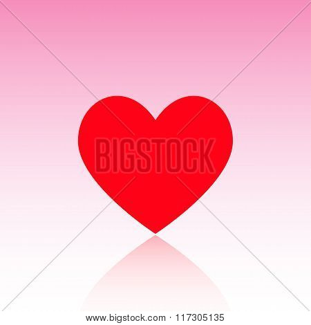Red Heart With Reflect